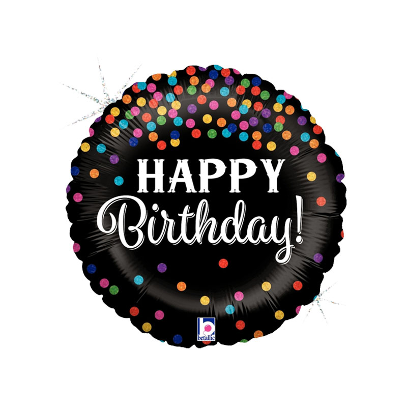 Round Holo Glittering Birthday Confetti 18"