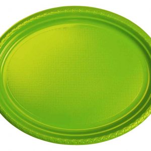 FS Oval Large Plate 12 Lime Green 20pk"