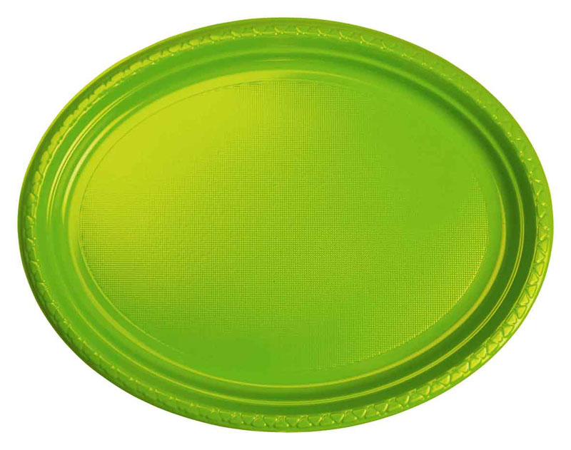 FS Oval Large Plate 12 Lime Green 20pk"