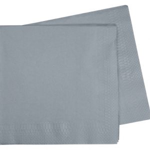 FS Dinner Napkin 400mm Metallic Silver 40pk