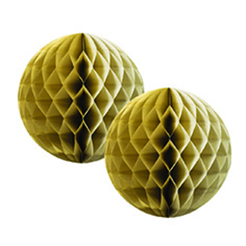 FS Honeycomb Ball Metallic Gold 15cm 2 pk
