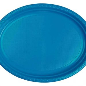FS Oval Large Plate 12 Electric Blue 20pk"