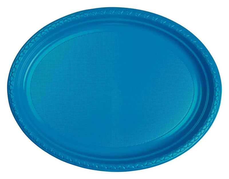 FS Oval Large Plate 12 Electric Blue 20pk"