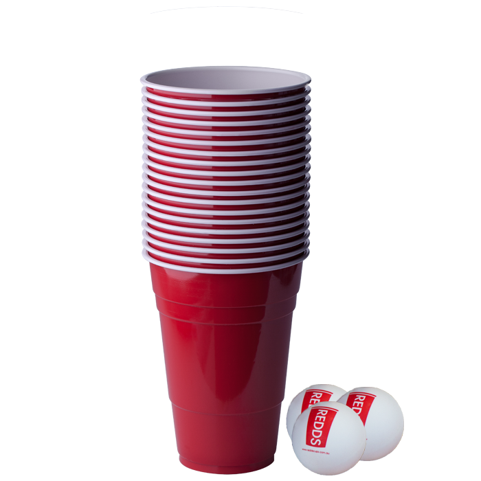 Redds - Red Cup & Pin Pong Balls 20pkt + 3Balls
