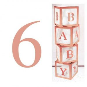 Rose Gold Cardboard Number 6