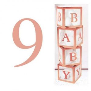 Rose Gold Cardboard Number 9