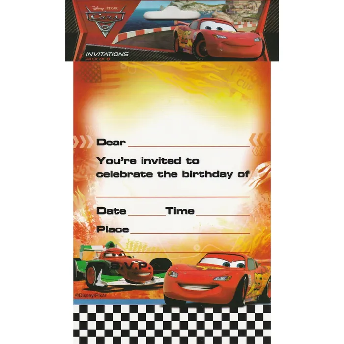 Cars Party Invitations Peci Australia Pty Ltd