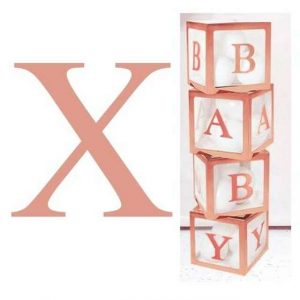 Rose Gold Cardboard Letter X