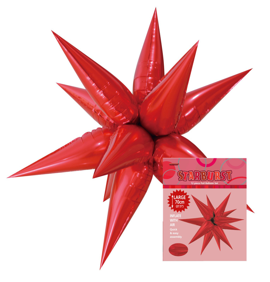Glitz Starburst Red 70cm (27.5")