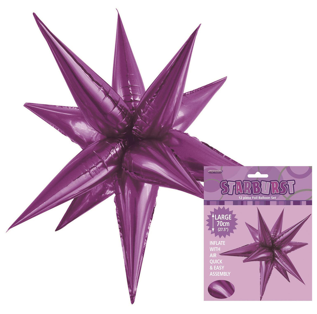GLITZ STARBURST PRETTY PURPLE 70CM (27.5")