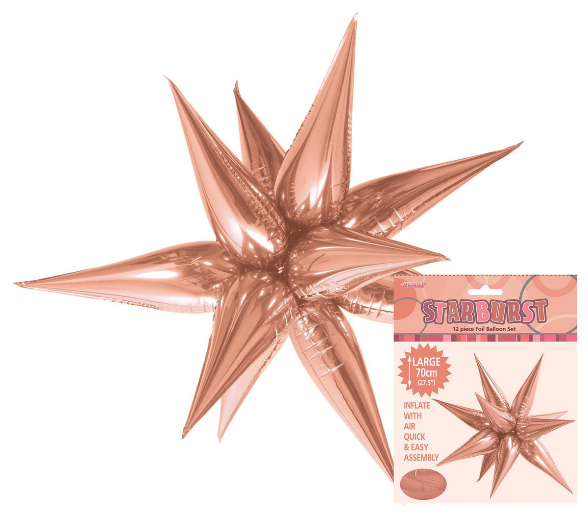 Glitz Starburst Rose Gold 70cm (27.5")