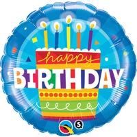 CAKE WITH CANDLES DESIGN 18" FOIL BALLOON