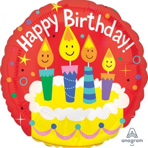 CAKE AND CANDLE DESIGN 18" FOIL BALLOON