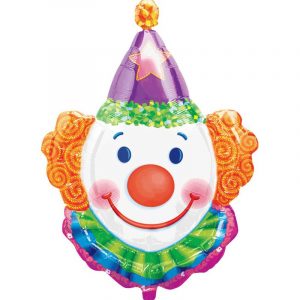 CLOWN HEAD SUPERSHAPE FOIL BALLOON