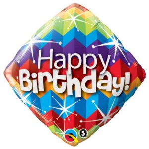 COLOURFUL DIAMOND BIRTHDAY 18" FOIL BALLOON