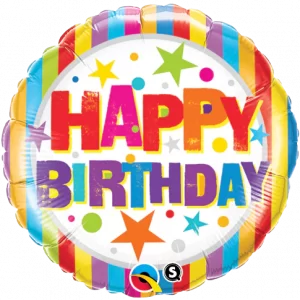 COLOURFUL STRIPES 18" FOIL BALLOON