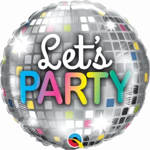 LET'S PARTY! DISCO BALL DESIGN 18" FOIL BALLOON
