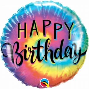 TIE-DYE "HAPPY BIRTHDAY" 18" FOIL BALLOON