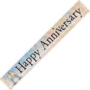 Happy Anniversary Prismatic Foil Banner 3.65m (12')