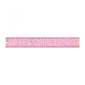Christening Pink Prismaticatic Banner 12ft