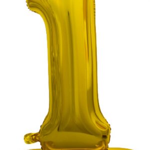 Gold "1" Standing Air Filled Numeral Foil Balloon 76.2cm (30")