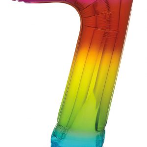 Rainbow "7" Standing Air Filled Numeral Foil Balloon 76.2cm (30")