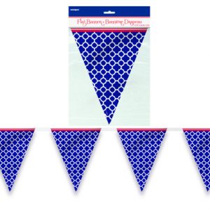 Hamptons Quatrefoil Foil Flag Banner