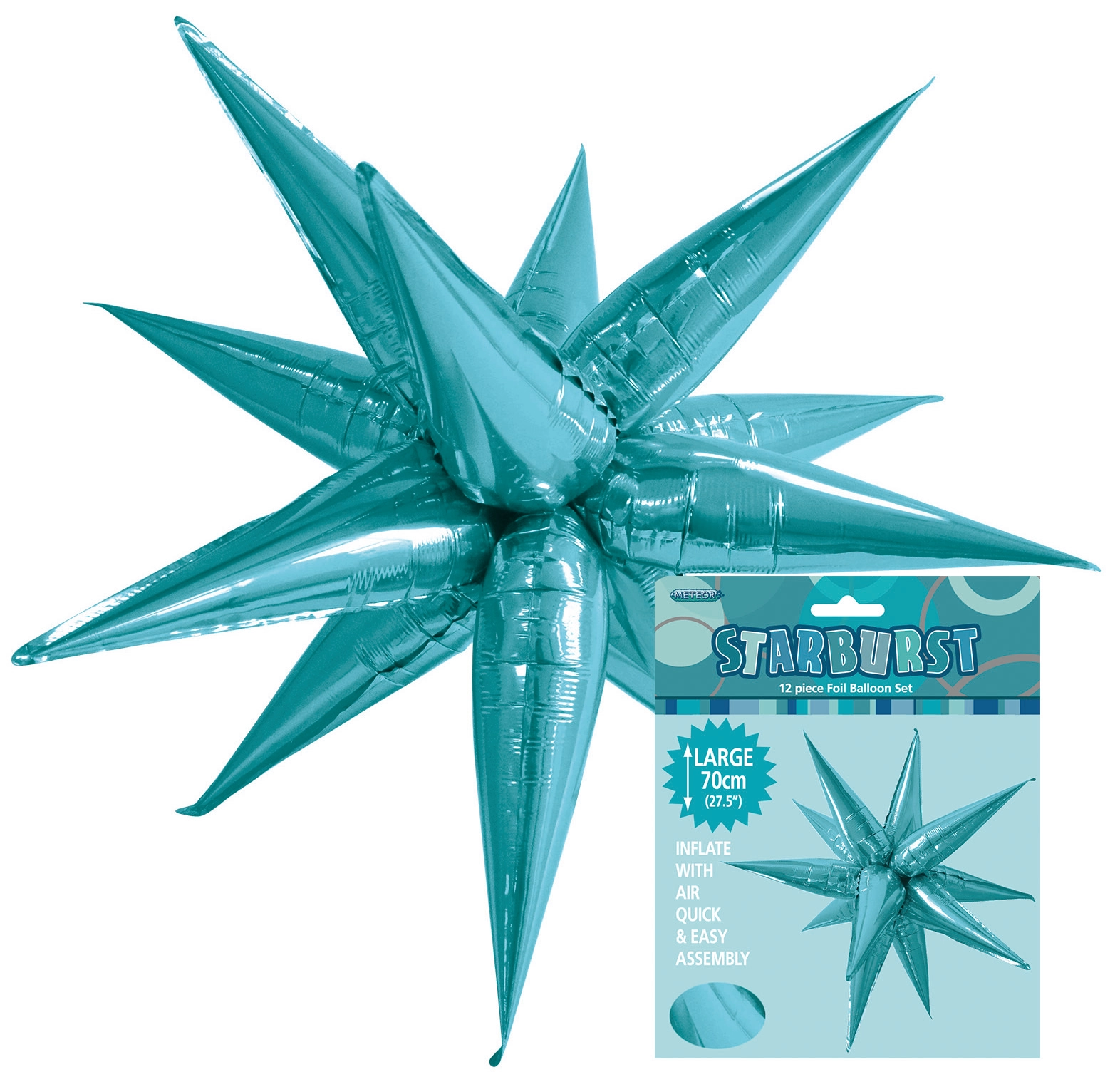 Glitz Starburst Caribbean Teal 70cm