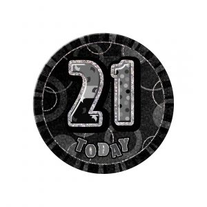 21st birthday badge black
