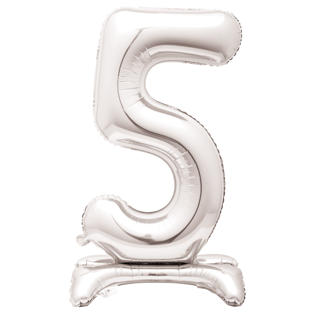 Silver "5" Standing Air Filled Numeral Foil Balloon 76.2cm (30")