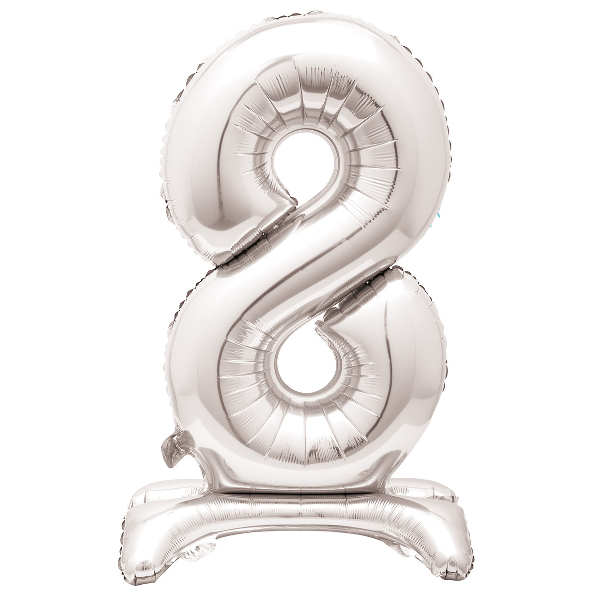 Silver "8" Standing Air Filled Numeral Foil Balloon 76.2cm (30")