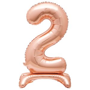 Rose Gold Number 2 Stand Up Air Fill Balloon 76cm