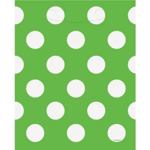 Dots 8 Loot Bags - Lime Green
