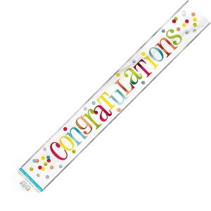 Congratulations Colourful Foil Banner 3.65m (12')