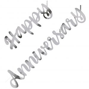 Happy Anniversary Silver Jointed Banner