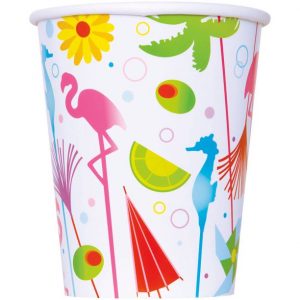 Paper Summer Cocktail Cups, 8ct, 9oz