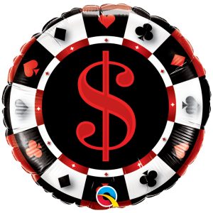 Casino Chip "$" 18-inch Foil Balloon