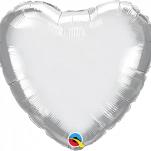 Chrome Silver 18" Heart Shape Foil Balloon