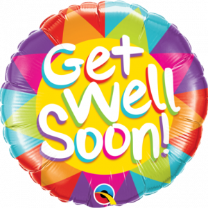 Get Well Soon! Colourful 18" Foil Balloon