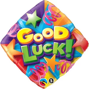 Good Luck! Colourful Diamond 18" Foil Balloon