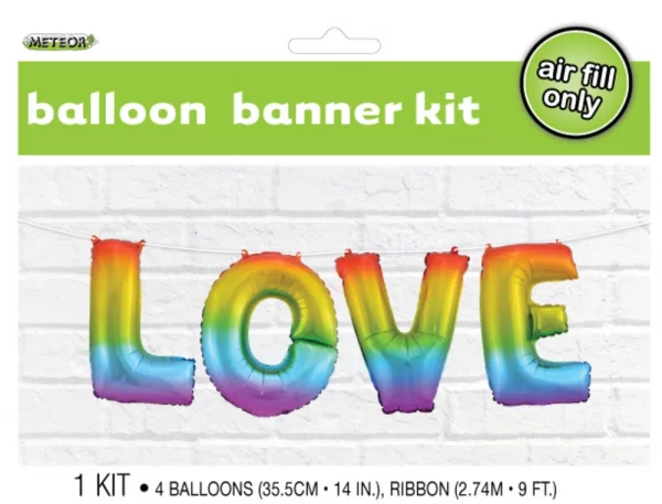 Love Rainbow Foil Letter Balloon Kit 35.5cm