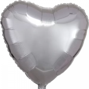 Metallic Silver 18" Heart Shape Foil Balloon