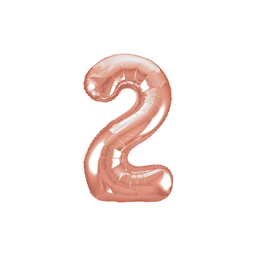 Metallic Rose Gold 34" Foil Balloon '2'