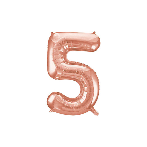 Metallic Rose Gold 34" Foil Balloon '5'