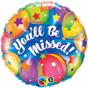 You'll Be Missed! Colourful 18" Foil Balloon