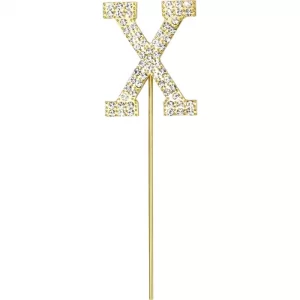 Gold Diamante Letter X Cake Topper