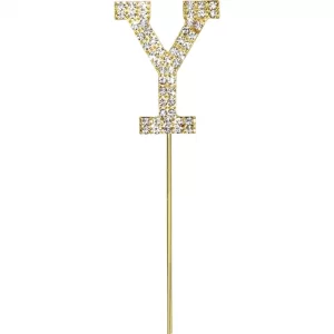 Gold Diamante Letter Y Cake Topper
