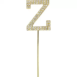 Gold Diamante Letter Z Cake Topper