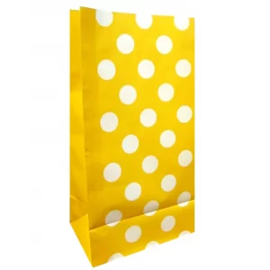 Yellow Polkadot Paper Lolly/Treat Bags