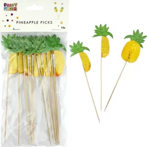 Summer Pineapple Honeycomb Picks (Pack Of 10)
